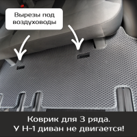 Коврики текстильные на Hyundai H-1 рестайл (2017->)