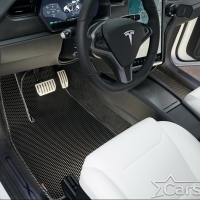 Двухслойные коврики EVA на Tesla Model X 6 мест 3 ряда (2015->) 
